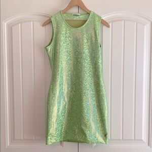 Saks Potts Vision Dress Green Shimmer Women's Sequin Mini Dress Size 3 US Size L